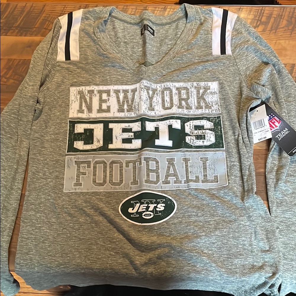 Team Apparel New York Jets Gray Long Sleeve Shirt